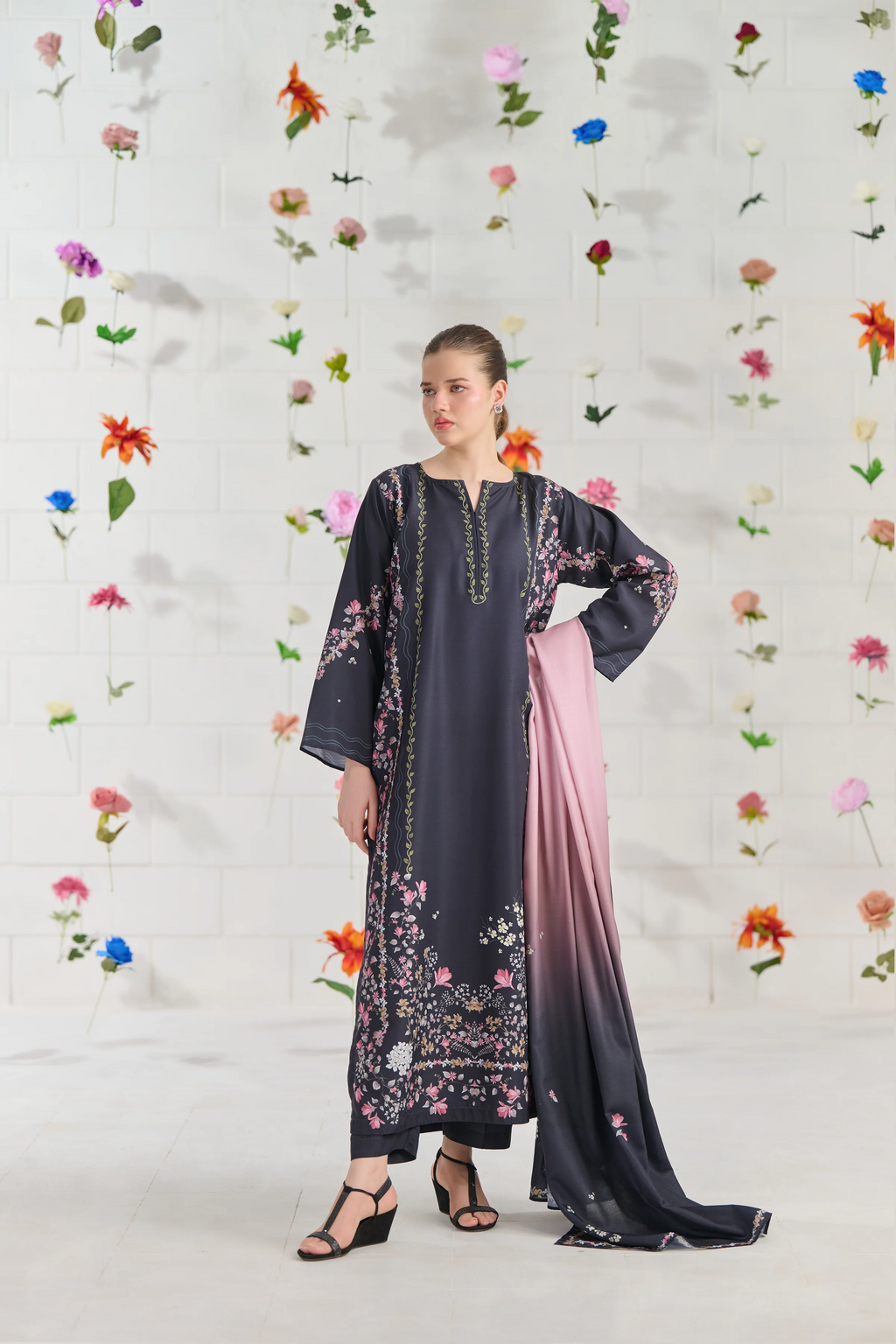 SF - 399  Orchid Premium Printed 3 Pc Stitched Suit