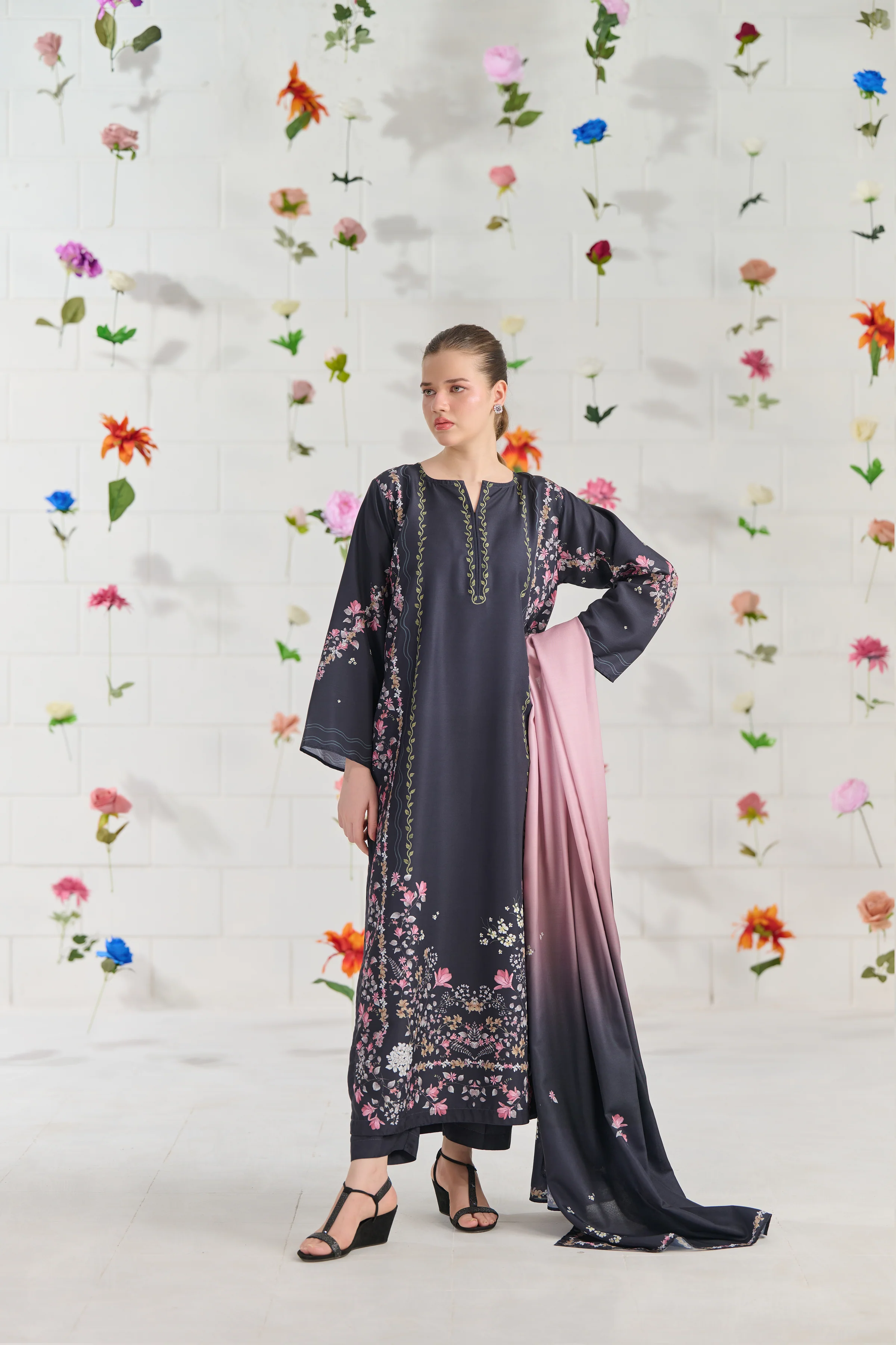 SF - 399  Orchid Premium Printed 3 Pc Stitched Suit